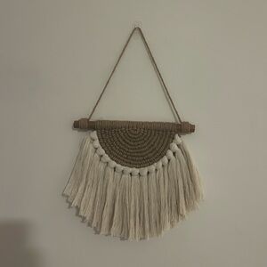 Hobby Lobby Macrame Wall Hanging in Cream and Brown
